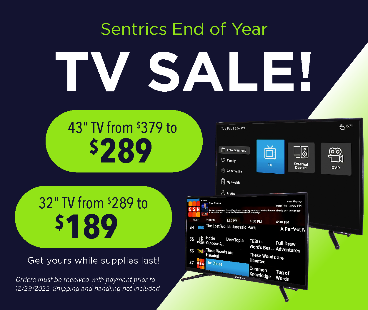 Sentrics End Of Year TV Sale Sentrics